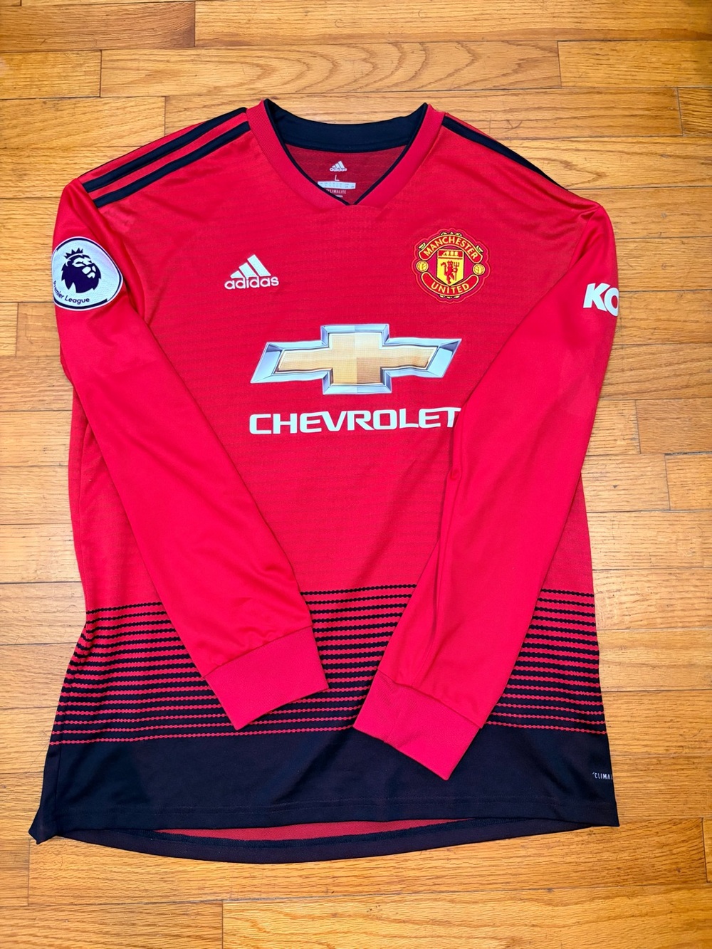 Adidas Manchester United 2018/19 Paul Pogba #6 Long Sleeve Jersey Men’s L